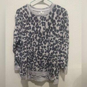 Maurices Gray Leopard Print Sweater
